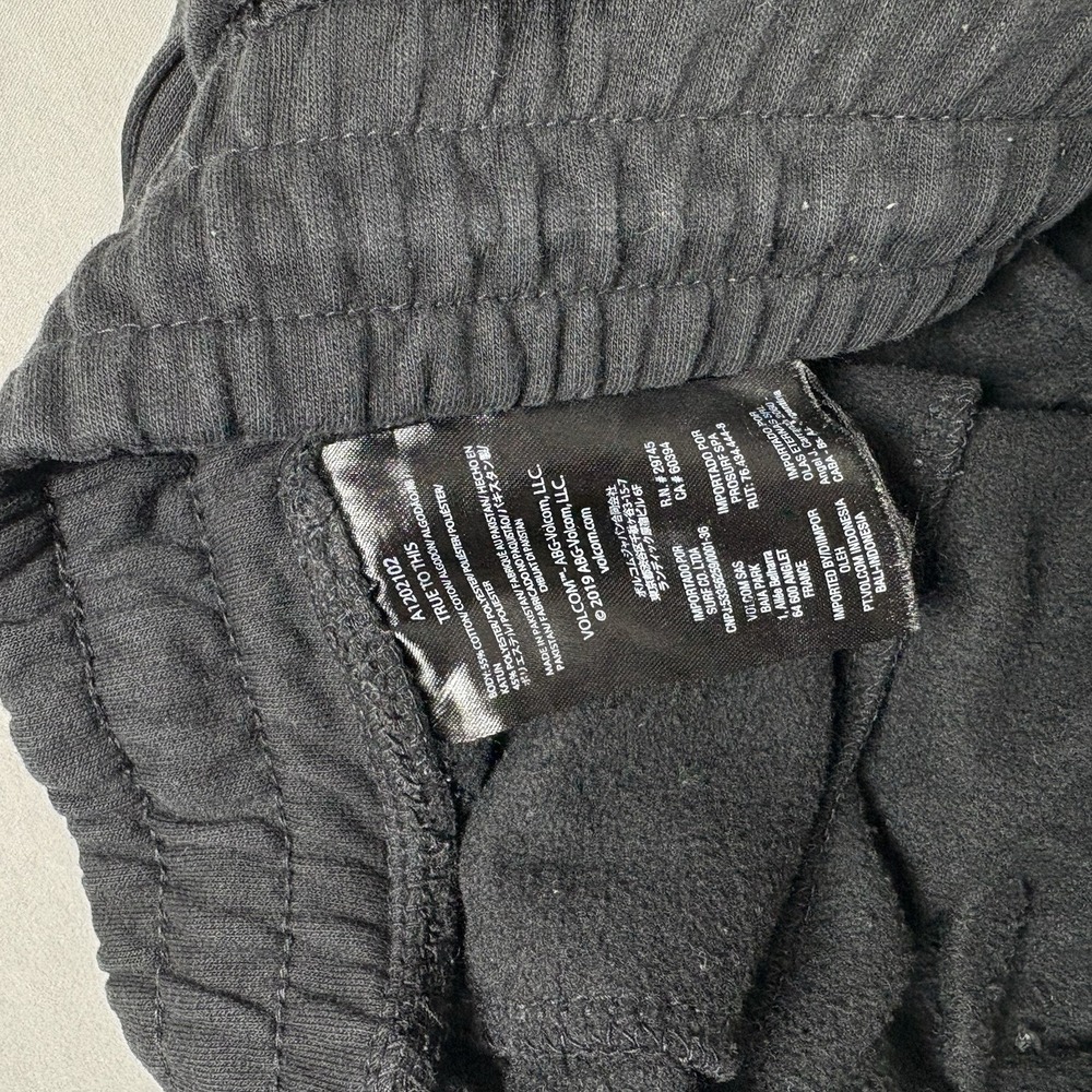Volcom Stone Fleece Jogger Sweatpants Mens Medium Black Drawstring Graphic Logo - Picture 14 of 14